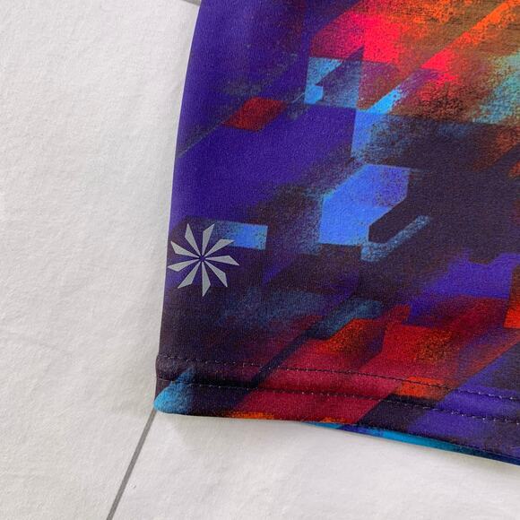 Athleta Leggings Womens Medium Blue Multicolor Colorburst Sonar Athletic Active - Picture 9 of 12